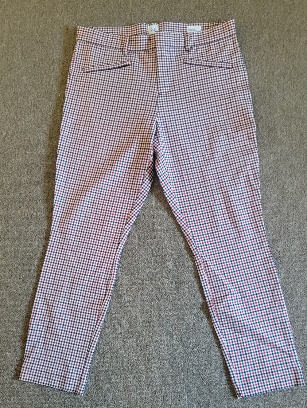 NWOT Gap Signature Skinny Ankle Pants Plaid size 10 Red White Blue